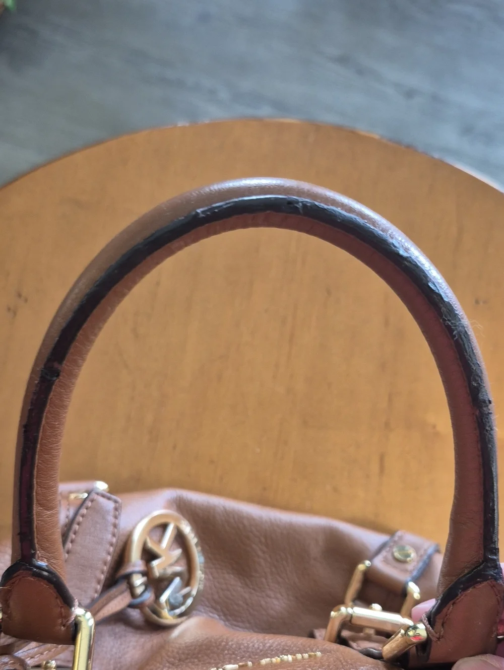 Michael Kors Bedford Legacy Camel Brown Pebbled Leather Shoulder Bag